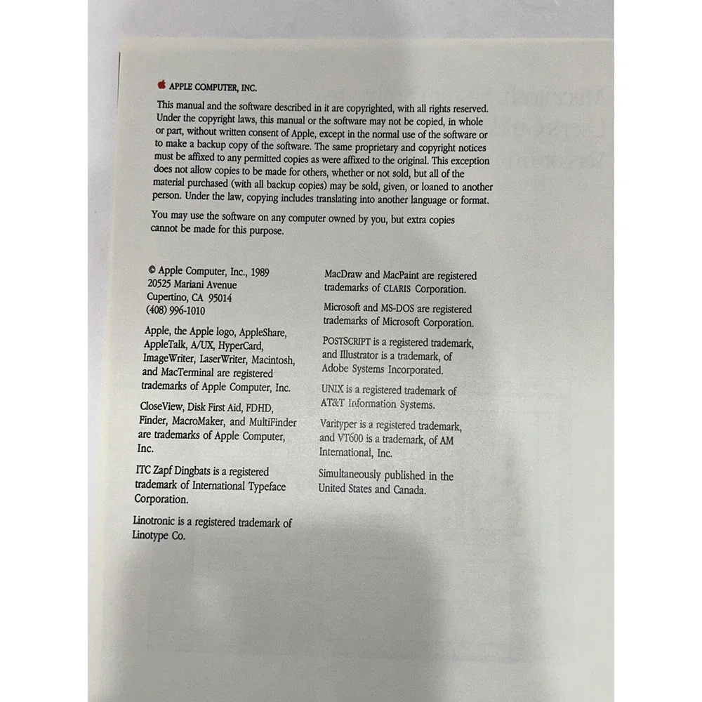 Macintosh System Software User's Guide‎ 1989 Version 6.0.4 Apple Vintage